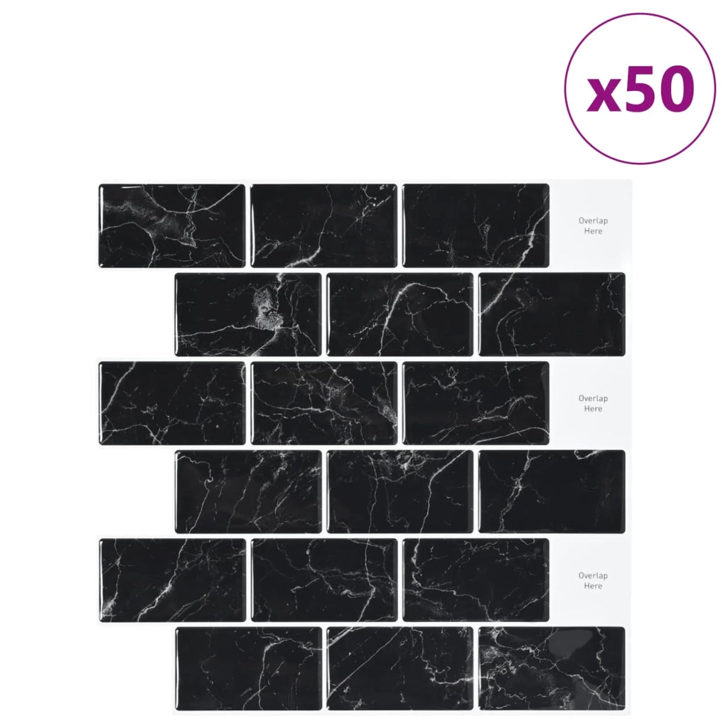 Piastrella subway 50 pz Marmo Nero 30 x 30 cm CFW8787347