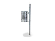 Cestino Milano 217 Giochipark acciaio zincato cilindrico 28x45x108h capacità 28L - Attacco per palo - Filo pavimento