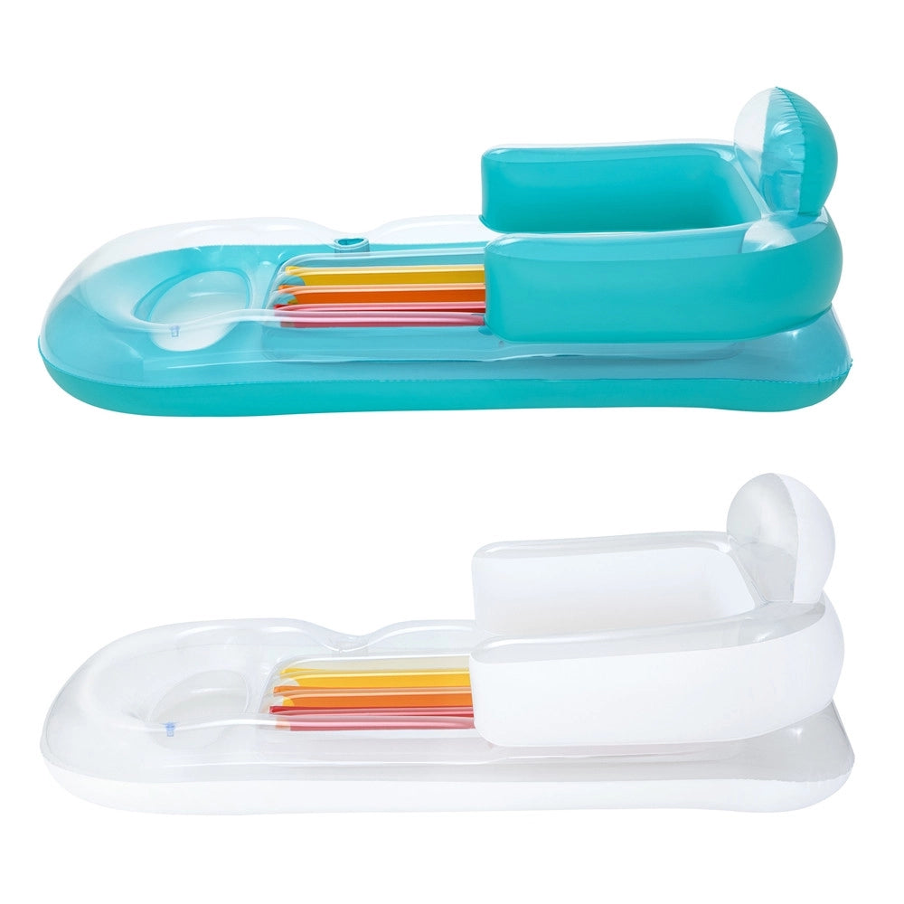 Trade Shop - Materassino Poltrona Lettino Gonfiabile Relax Mare Piscina Con Portabibite 2 Colori 43028 -