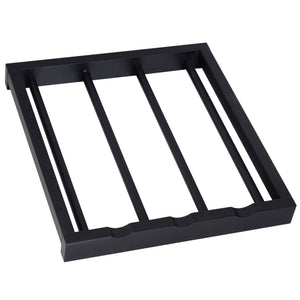 Carrello da Cucina con Cassetti e Portabottiglie Legno e Nero