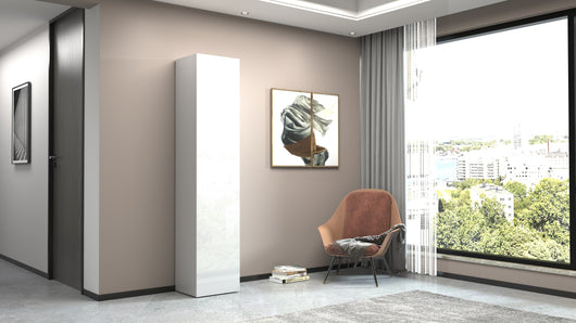 Armadio scarpiera bianco lucido Kompact con design moderno