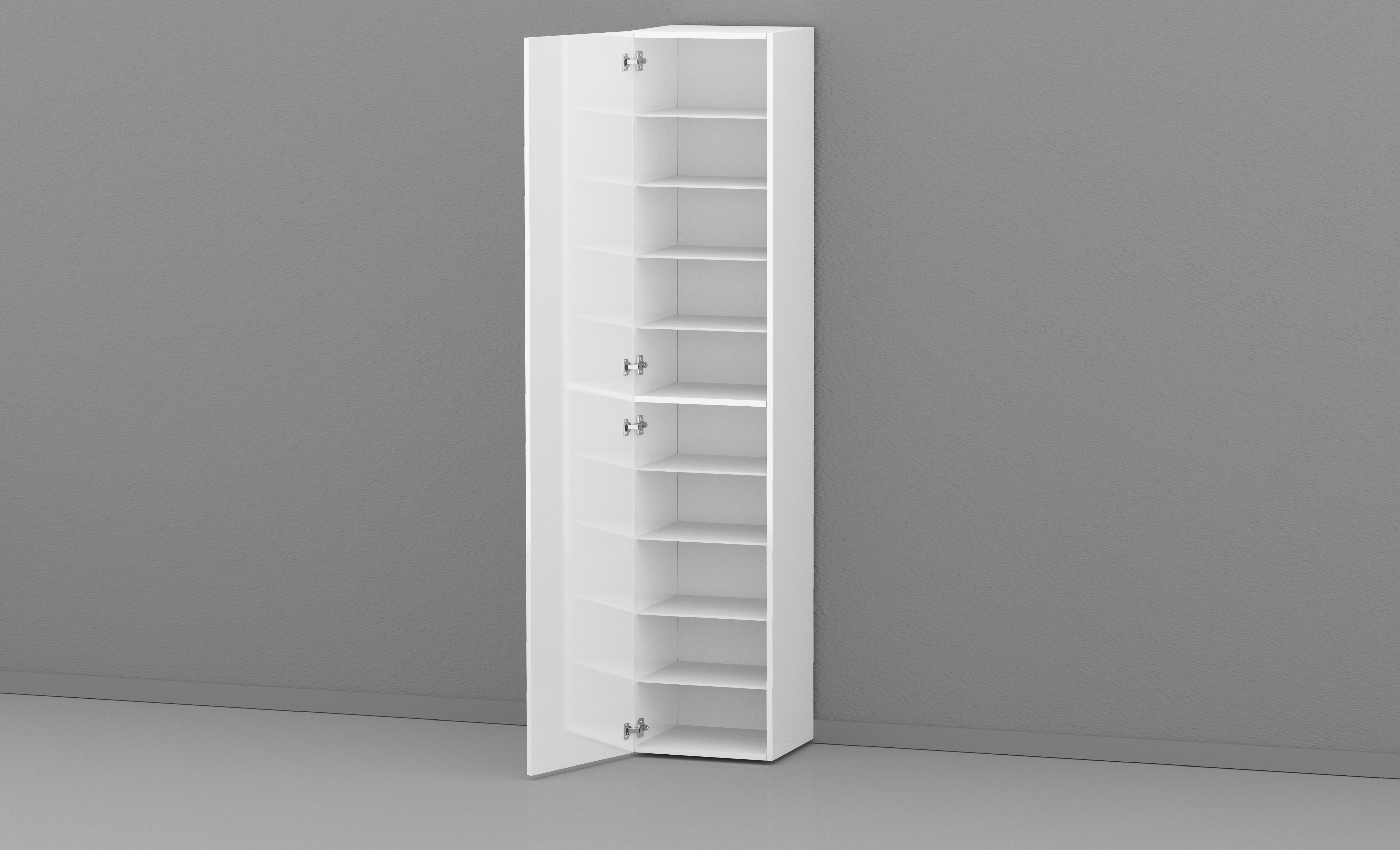 Armadio scarpiera bianco lucido Kompact con design moderno