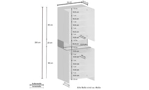 Armadio Scarpiera SAVONA 4 Ante e Ribalta - Bianco Lucido/Bianco Larice