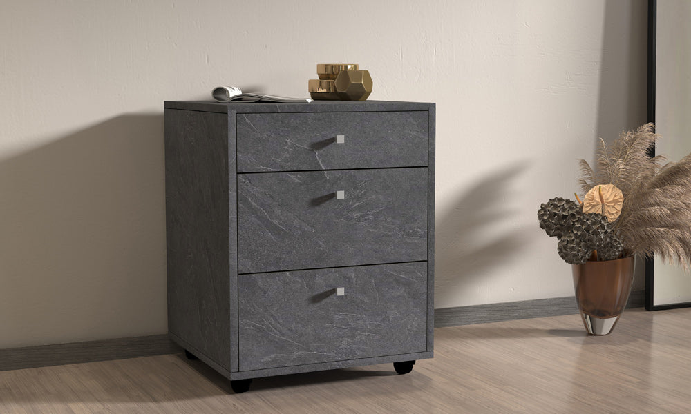 Cassettiera con Ruote DALIA – 47x45x61,2 cm, Colore Report, 3 Cassetti