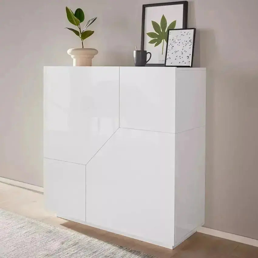 Credenza Alien Highboard 100 x 43 x 106 cm - Bianco Laccato