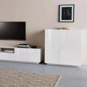 Credenza Alien Highboard 100 x 43 x 106 cm - Bianco Laccato