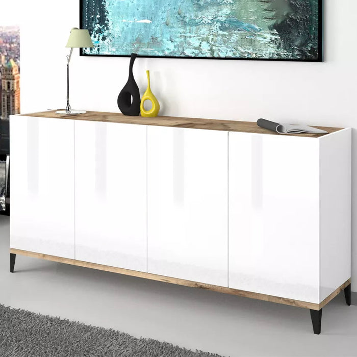 Credenza Moderna a 4 Ante, Design Made in Italy - 160x40x82 cm