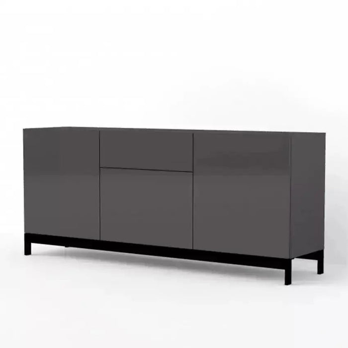 Credenza Metis 3 Ante + 1 Cassetto 170 x 42 x 72 cm - Antracite Lucido