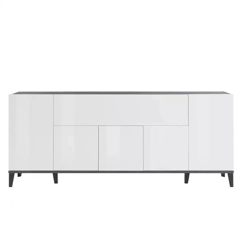 Credenza Sunrise 4 Ante + 1 Vano a Ribalta 200 Bianco Lucido