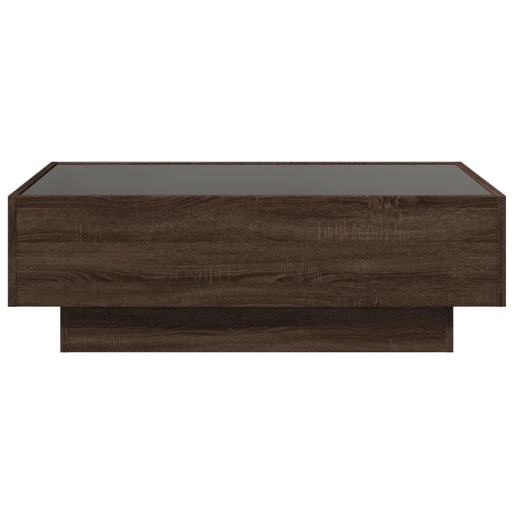 Tavolino Salotto con LED Rovere Marrone 90x50x30 cm Multistrato