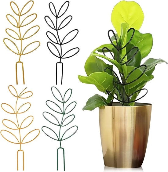 Sostegno per piante di fiori - 4 pezzi di rete a forma di foglia per piante in vaso e piante di interni