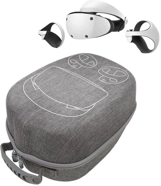 Casella di Protezione per VR-Headset PS VR2 - Grande Capacità - Grigio - Multi-Protezione - Facile da Trasportare - Adatto per PS VR2...