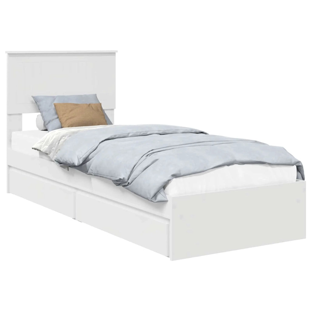 Letto con Contenitore Bianco 75 x 190 cm Legno multistrato
