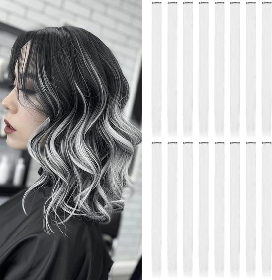 Estensioni di Capelli Clip-in 22" - 16 Pezzi - Sintetici - Per Capelli Lisci - Per Ragazze/Donne - Highlight - Estensioni Clip-in