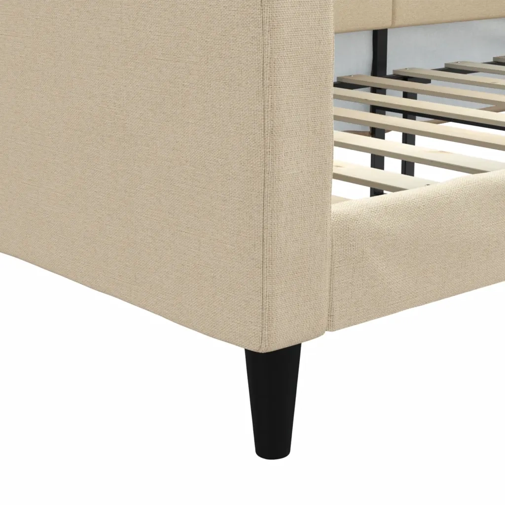 Letto da Giorno Crema 100x200 cm in Tessuto 353992