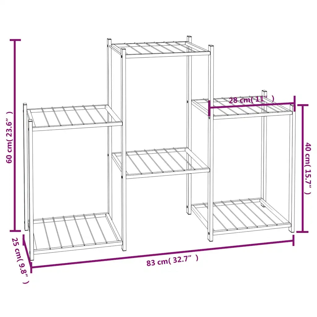 Portafiori 83x25x60 cm Ferro Nero cod mxl 67998