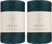 Tessuto in poliestere 5 mm per macramé e ricamo - verde bosco - Ideale per il fai da te
