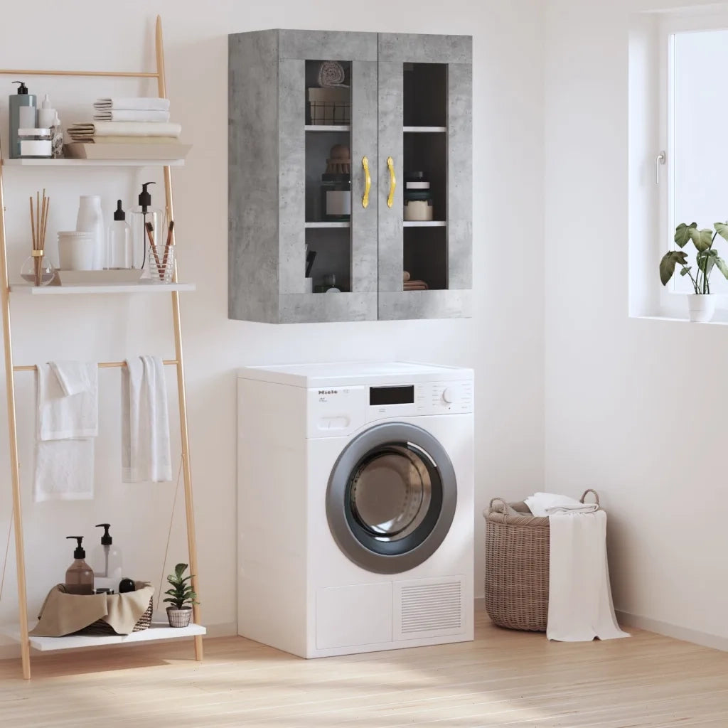 Armadietto a Muro | Mobile a Parete Grigio Cemento 69,5x34x90 cm
