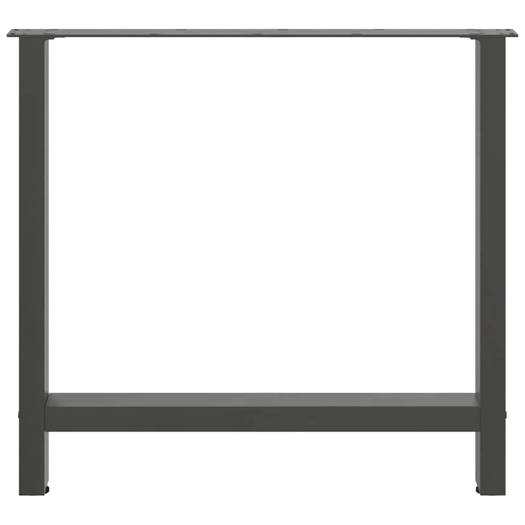 Set di 2 gambe per tavolo da pranzo moderno 80 x 72-73 cm con piedini regolabili in acciaio antracite 02_0057554