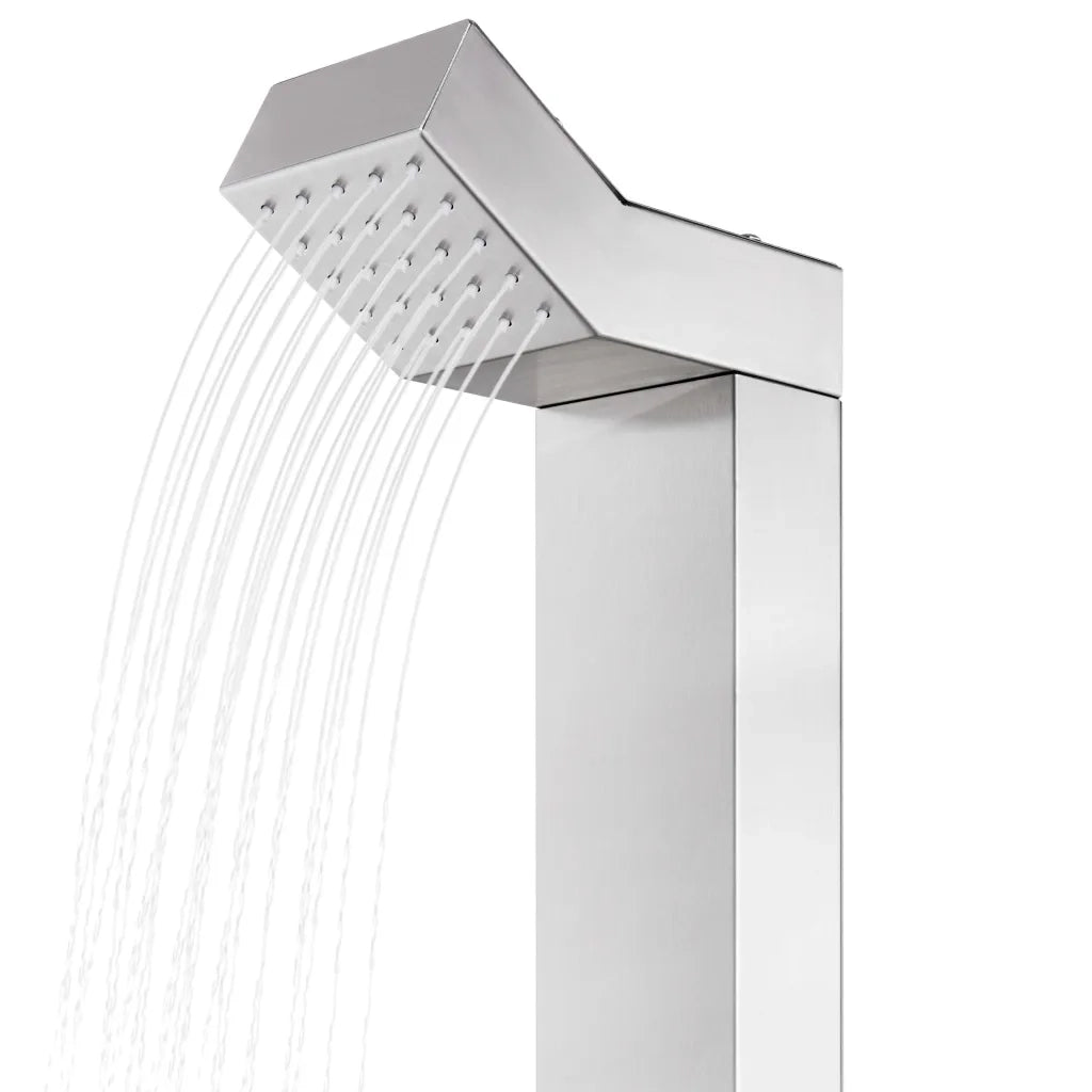 Doccia da Giardino con Base Marrone 225 cm in Acciaio Inox CFW2114717