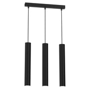 Lampada sospensione tubolare nera 3xGU10 Milagro Hudson