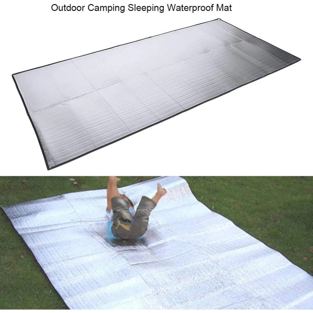Trade Shop - Stuoia Per Spiaggia Mare Picnic 168x90cm Doppia Lamina In Alluminio Avvolgibile -