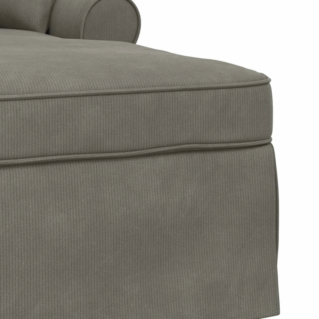 Chaise Longe con Gonna 3 pcs Grigio chiaro Tessuto in Cords