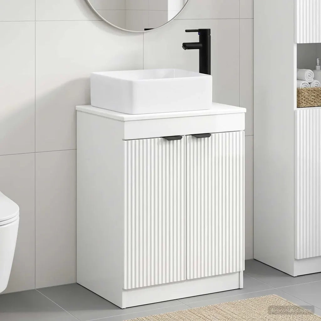 Set di mobili per il bagno Bianco Lucido Legno ingegnerizzato 3404226