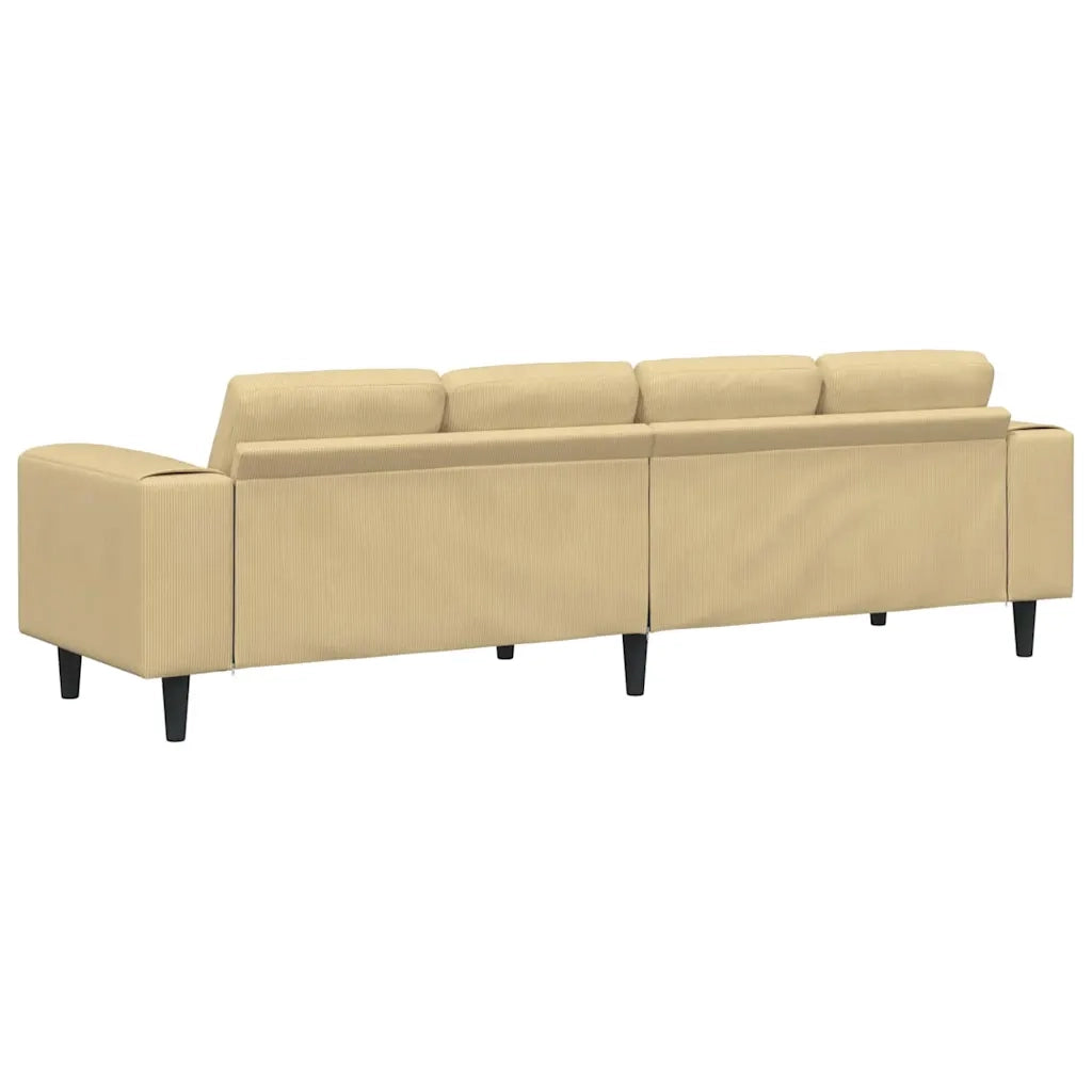 Divano-Sofa-Divanetto Grigio Verde 250 x 77 x 76 cm Tessuto in Cords