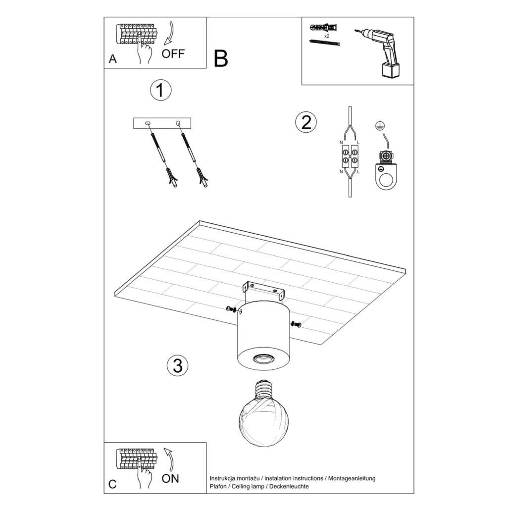 Spot soffitto DUARTE cemento grigio E27 orientabile Pure Lume