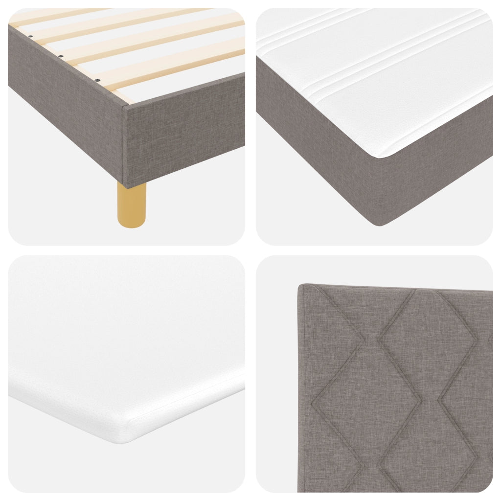 Letto con Box Spring e Materasso Tortora 80x200 cm TESSUTO