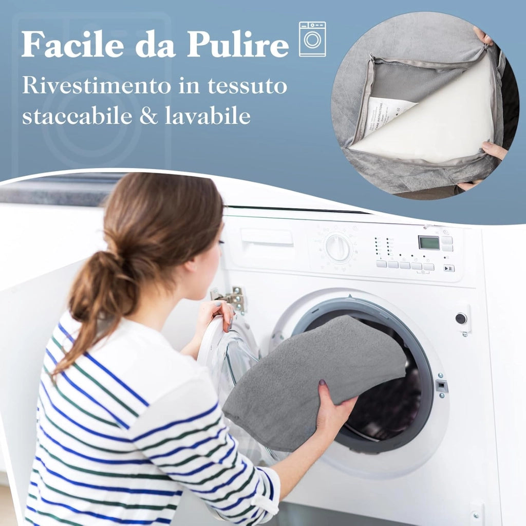 Set di 3 Cuscini a Cuneo per Letto, Cuscino Inclinabile Regolabile con Schiuma Memory Air, Set di Cuscini Alleviare il Dolore alla Schiena (Grigio)