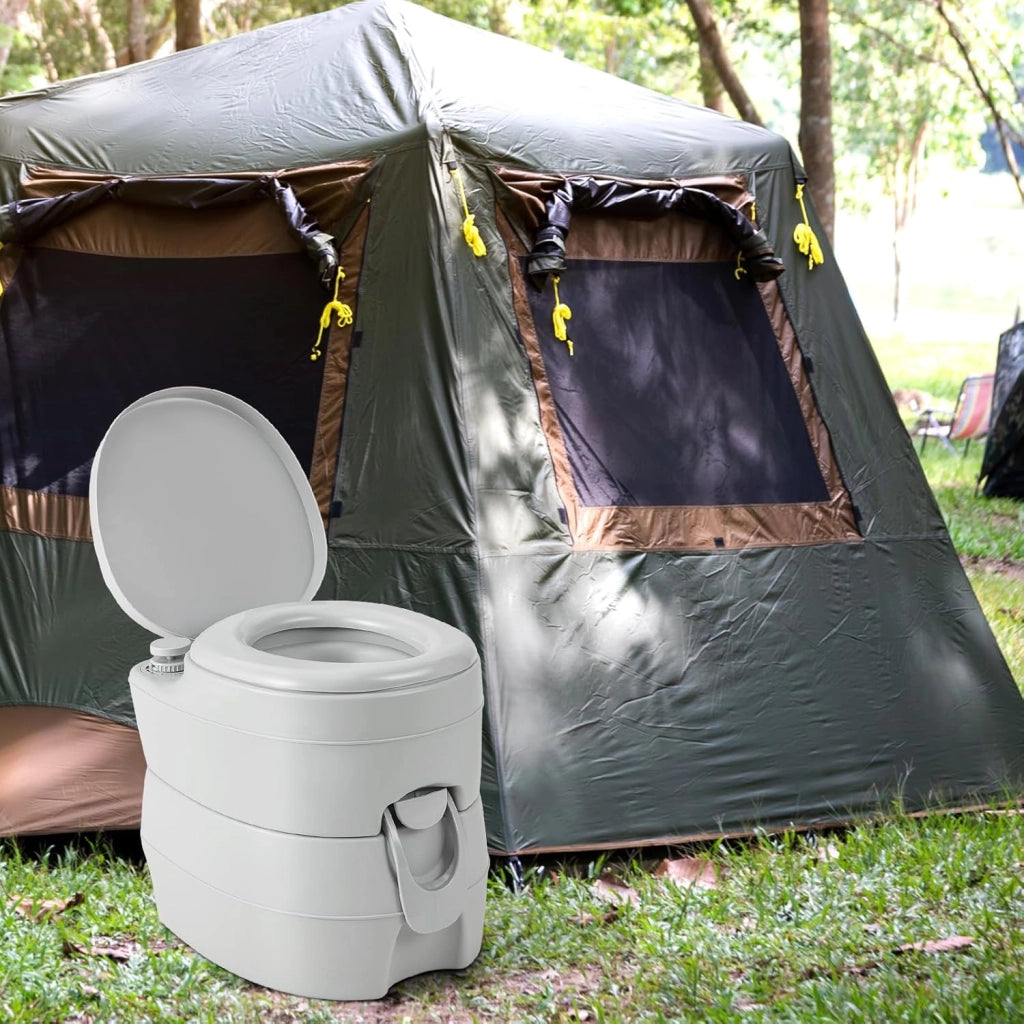 20L Toilette Portatile con Serbatoio d'Acqua Rimovibile a Maniglia, WC Chimico Comodo per Campeggio, Water Portatile per Adulti e Anziani, Supporto Carico 150kg, 45 x 40 x 42 cm