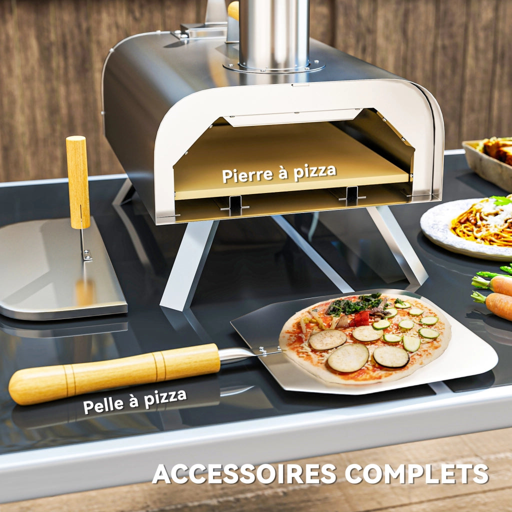 Forno pizza portatile a legna pellet ¨C Xylo ¨C Pietra refrattaria pieghevole acciaio inox