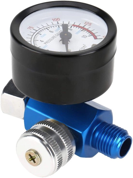 Spuitpistolo pneumatico versatile - Regolatore di pressione 0-10 bar - Pistola per verniciare - Facile da installare - Connettori G1/4 pollici - Leggero e compatto - Pistola per verniciare adattabile