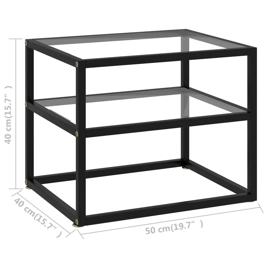 Tavolo Consolle Trasparente 50x40x40 cm in Vetro Temperato cod mxl 6376