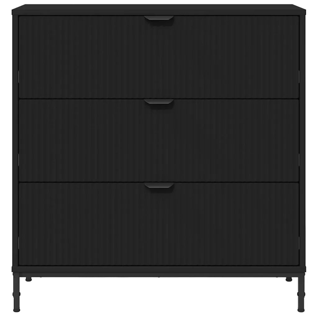 Credenza con cassetto Nero 79,5 x 33 x 82 cm Legno multistrato 883435