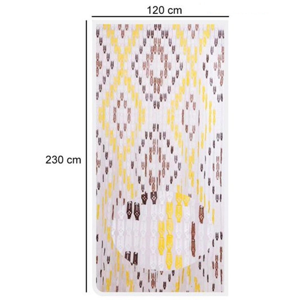 Trade Shop - Tenda Moschiera Con Piastrine In Pvc Decoro Rombo Marrone 120x230cm Tpl16 017348 -