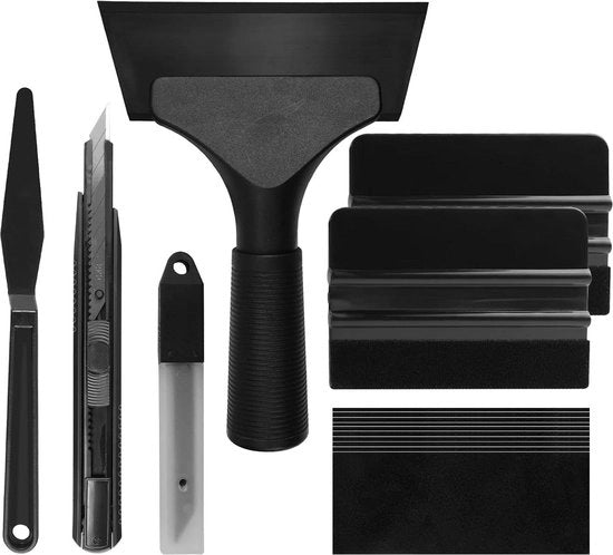 Set di accessori per la copertura con pellicola autoadesiva - Kit di strumenti per la copertura con pellicola autoadesiva per superfici opache - Set di strumenti autoadesivi con adesivo per pellicola autoadesiva con testo.