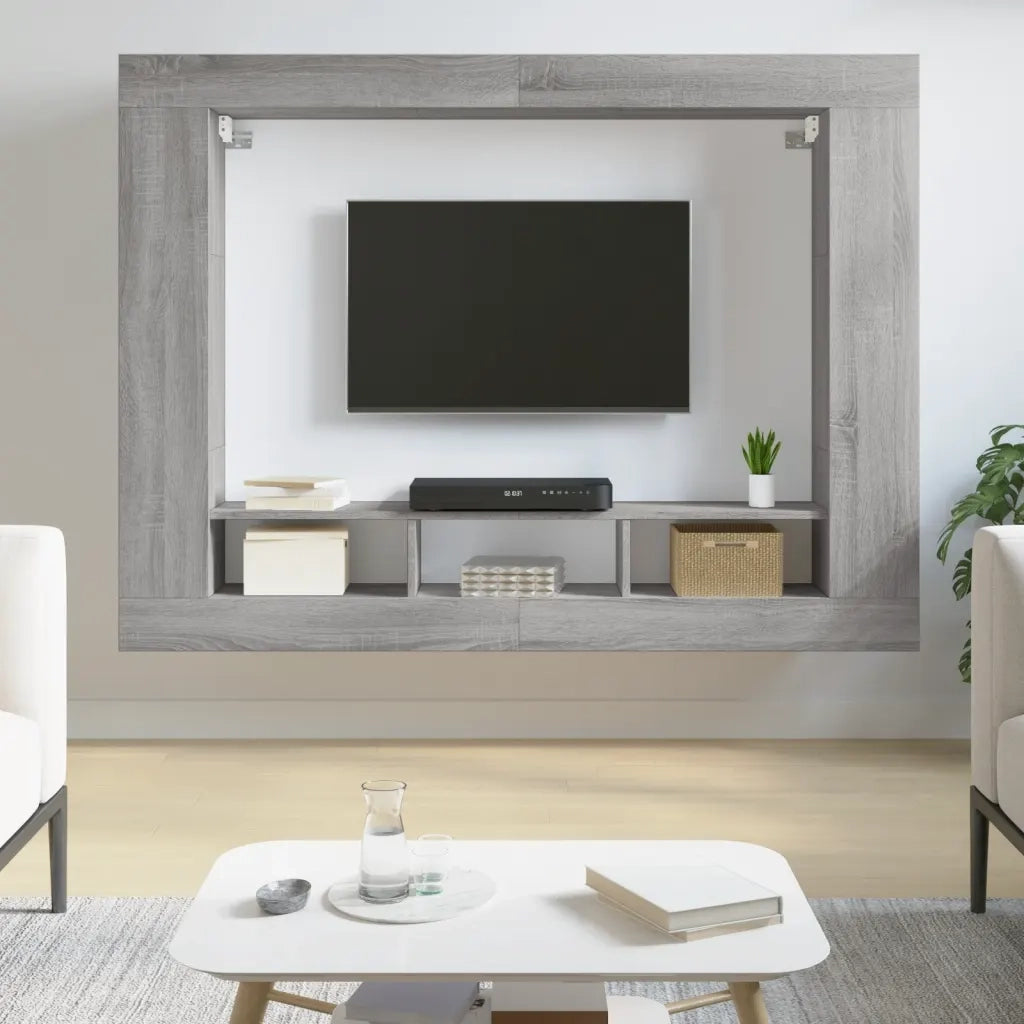 Mobile Porta TV Grigio Sonoma 152x22x113cm in Legno Multistratocod mxl 70890