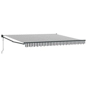 Tenda da Sole | Tenda Retrattile Antracite e Bianca 4x3 m Tessuto e Alluminio