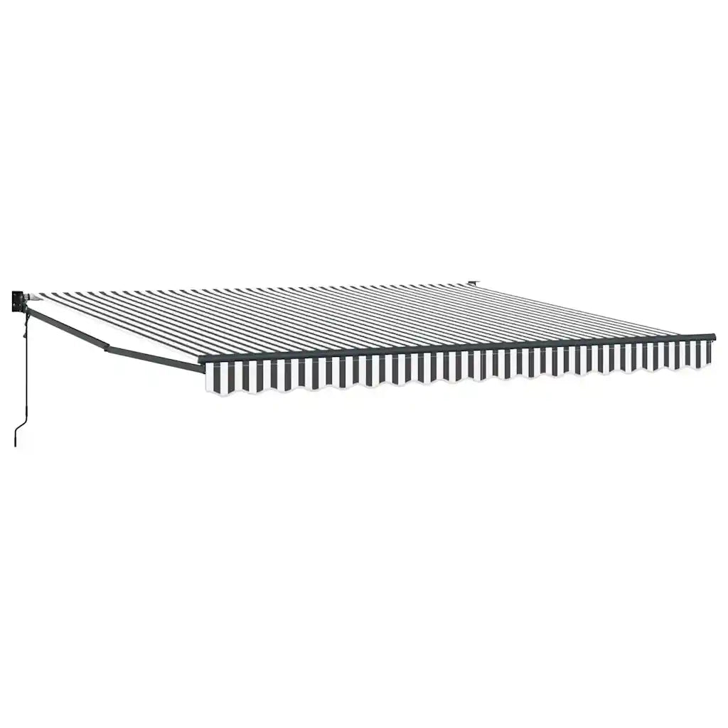 Tenda da Sole | Tenda Retrattile Antracite e Bianca 4x3 m Tessuto e Alluminio