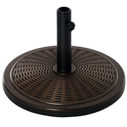 Base per Ombrellone in Cemento Plastica con Effetto Rattan ¨C zephmum ¨C Bronzo ?48x34cm 14kg