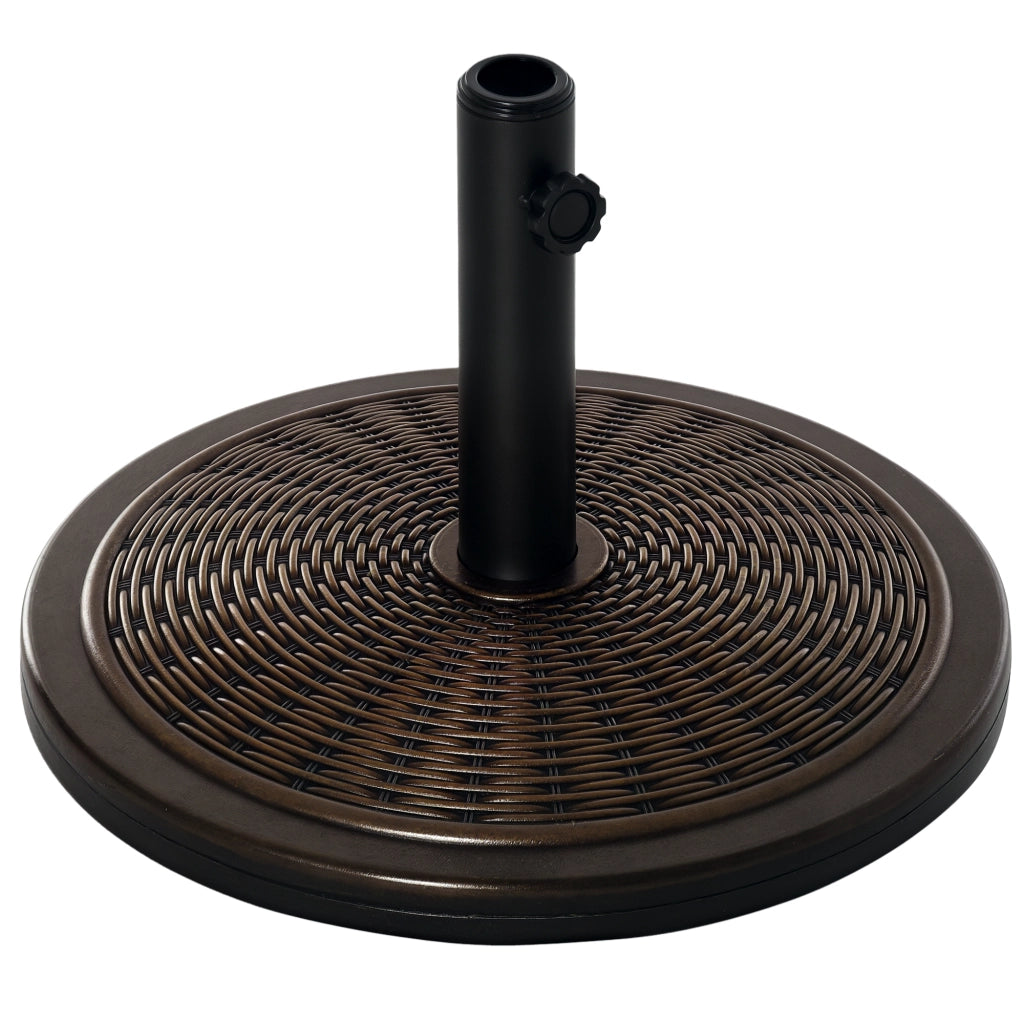 Base per Ombrellone in Cemento Plastica con Effetto Rattan ¨C zephmum ¨C Bronzo ?48x34cm 14kg