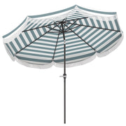 Ombrellone da giardino inclinabile 2.7m UPF 30+ ¨C zephmum ¨C 8 baleine blu chiaro e bianco