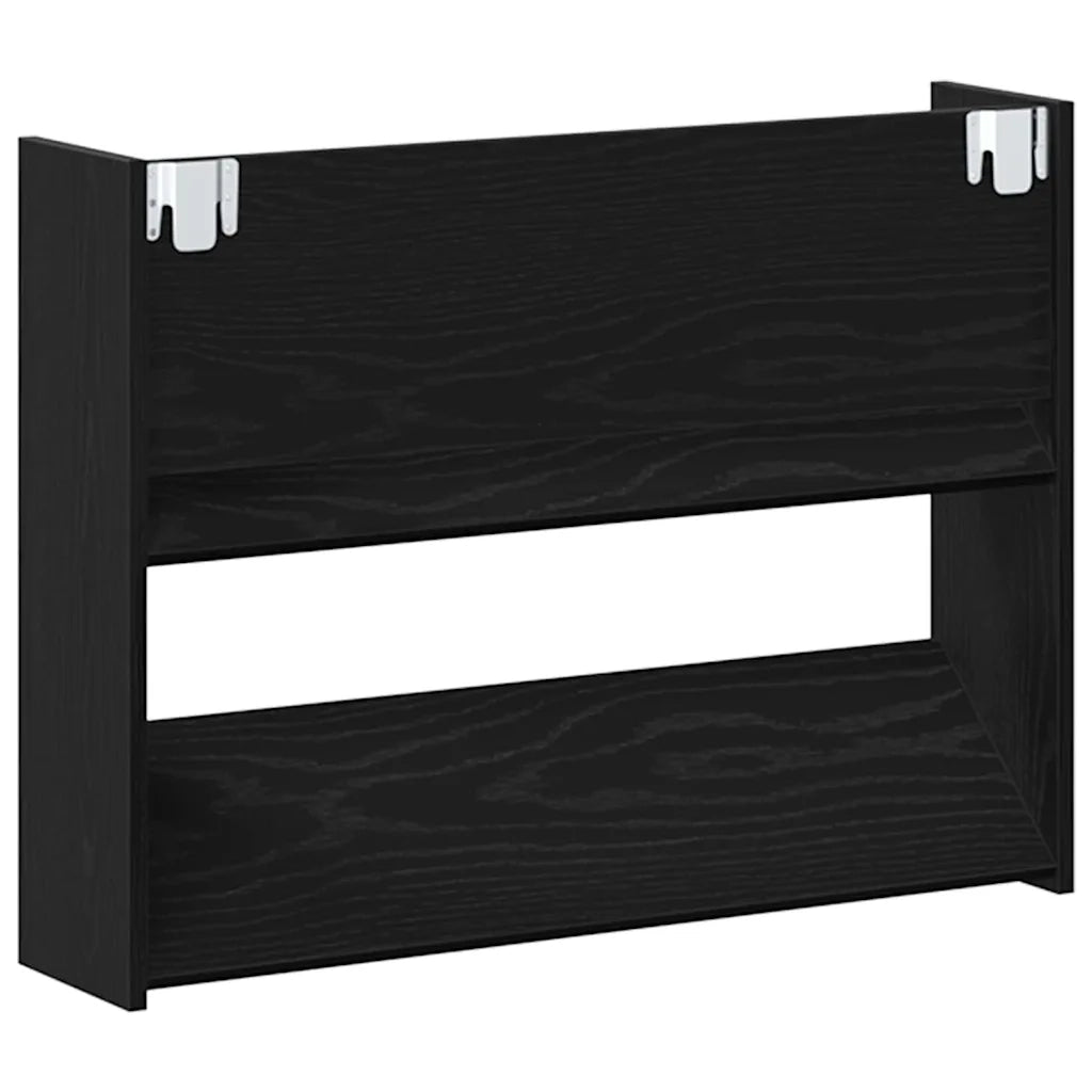 Mobile per scarpe-Scarpiera Rovere Nero 85 x 18 x 90 cm Legno multistrato
