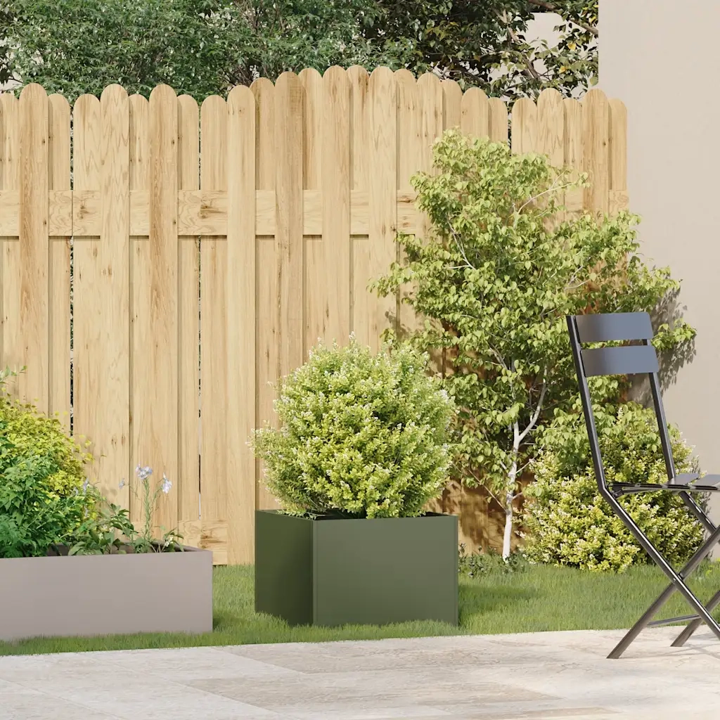 Fioriera Verde Oliva 40x40x30 cm in Acciaio 860797