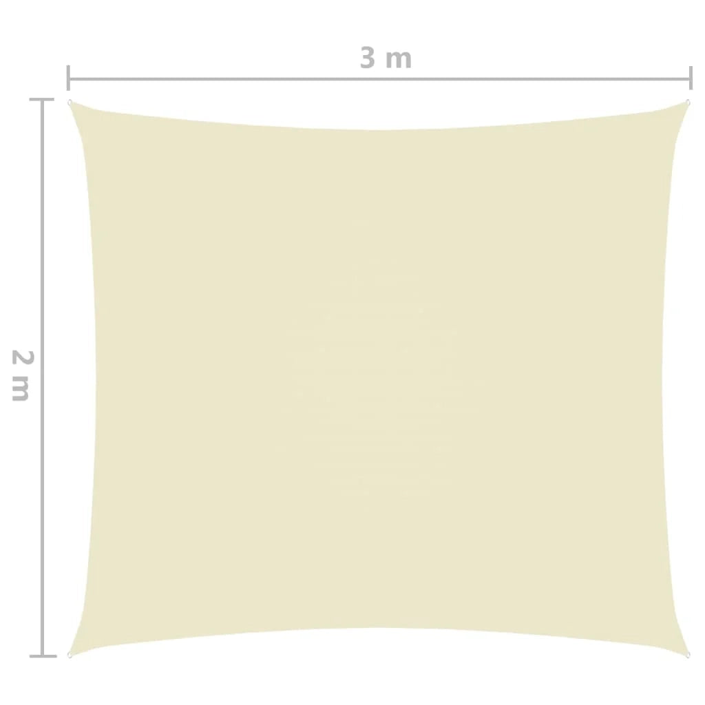 Vela ombreggiante/ombrellone rettangolare in tessuto Oxford 2 x 3 m crema 02_0009596