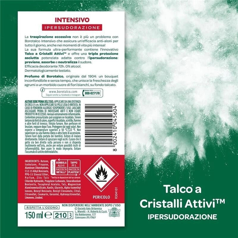 BOROTALCO SET 4 PZ DEO SPRAY 150 ML L'UNO NEW INTENSIVO PROFUMO DI BOROTALCO 72H
