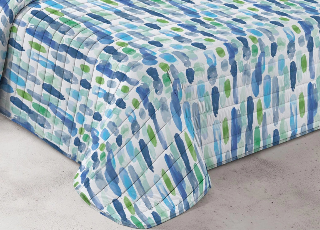 Quilt Trapuntino Piumino Estivo 100gr/mq Microfibra Diadema Acquarello - Matrimoniale - Azzurro D17